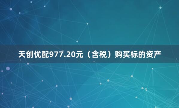 天创优配977.20元（含税）购买标的资产