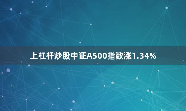 上杠杆炒股中证A500指数涨1.34%