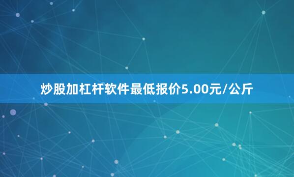 炒股加杠杆软件最低报价5.00元/公斤